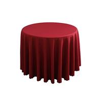 FANIVIN Polyester Nappe Ronde Famille Hôtels Banquets Mariage Occasions Modèle Simple Lavable en Machine Bordeaux Diamètre 240cm