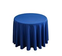FANIVIN Polyester Nappe Ronde Famille Hôtels Banquets Mariage Occasions Modèle Simple Lavable en Machine Bleu Royal Diamètre 200cm