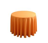 FANIVIN Polyester Nappe Ronde Famille Hôtels Banquets Mariage Occasions Modèle Simple Lavable en Machine Orange Diamètre 240cm