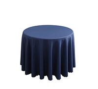 FANIVIN Polyester Nappe Ronde Famille Hôtels Banquets Mariage Occasions Modèle Simple Lavable en Machine Bleu foncé Diamètre 220cm