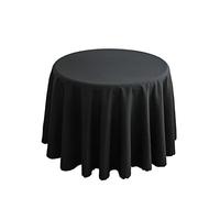 FANIVIN Polyester Nappe Ronde Famille Hôtels Banquets Mariage Occasions Modèle Simple Lavable en Machine Noir Diamètre 260cm