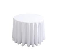 FANIVIN Polyester Nappe Ronde Famille Hôtels Banquets Mariage Occasions Modèle Simple Lavable en Machine Blanc Diamètre 260cm