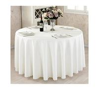 FANIVIN Polyester Nappe Ronde Famille Hôtels Banquets Mariage Occasions Modèle Simple Lavable en Machine Beige Diamètre 160cm