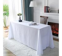 FANIVIN Polyester Nappe Ronde Famille Hôtels Banquets Mariage Occasions Modèle Simple Lavable en Machine Blanc 180 * 260cm