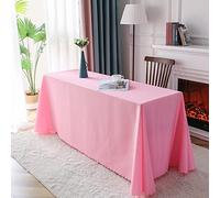 FANIVIN Polyester Nappe Ronde Famille Hôtels Banquets Mariage Occasions Modèle Simple Lavable en Machine Rose 160 * 220cm