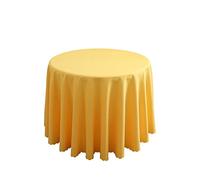 FANIVIN Polyester Nappe Ronde Famille Hôtels Banquets Mariage Occasions Modèle Simple Lavable en Machine Jaune Diamètre 220cm