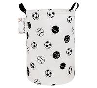 FANKANG Grand panier à linge, bac de rangement pour jouets ou vêtements, chambre, en toile, pliable, revêtement en polyéthylène étanche (football)