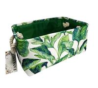 FANKANG Panier de rangement rectangulaire en tissu avec imprimé dinosaure pour chambre d'enfant, panier de rangement, sac à livres, paniers-cadeaux, plante verte