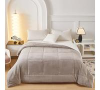 Fanny & Céline Couverture Lux 650 GSM Sherp Flanelle Réversible 220x240cm Double Face rembourrée Super Chaude et Douce DBPV-014 Café Latte