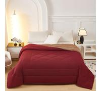 Fanny & Céline Couverture Sherp Microfibre Réversible 220x240cm Double Face rembourrée Super Chaude et Douce DBPV-022 Rouge