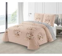 Fanny & Céline Couvre-lit Boutis épais matelassé 230x250cm avec 2 Taies 65x65cm M23-7015