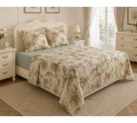 Fanny & Céline Ensemble Parure de draps 4 Pièces Percale 100% Coton 80 Fils Drap Plat 240x300cm Drap Housse 140x190cm avec 2 taies d'oreiller 65x65cm MF-4007