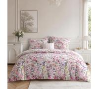 Fanny & Céline Parure de lit 260x240 cm - 100% Coton Percale 80 Fils, Housse de Couette avec 2 taies 65x65 cm, Volant 5 cm, Fermeture Boutons - FC-2519_FC-130