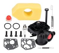 FanPaYY Kit carburateur tondeuse Briggs and Stratton avec filtre à air, vis, ressort de régulateur, membrane, pompe à carburant, bougie d'allumage 499809 498809A 494406