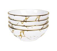 fanquare Lot de 4 Bols en Porcelaine Marbrée, 720 ml Bols à Soupe pour Pâtes, Petite Salade, Ragoûts, Riz, Grand