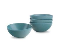 fanquare Lot de 4 grands bols à salade ovales en porcelaine - 500 ml - Pour dessert, céréales, soupe - Vert