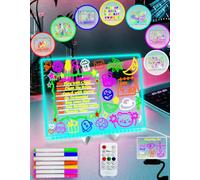 Fanrui 7 couleurs Changer Acrylique Sec Erase Conseil avec Télécommande - 15.75 X 11.81" Smart LED Note Conseil avec Timmer - Éclairer Dry Effacer Conseil comme un Glow DIY Mémo Planner Conseil Note