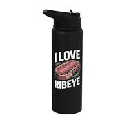 Fans de steak I Love Ribeye Premium Stainless Steel Insulated Water Bottle
