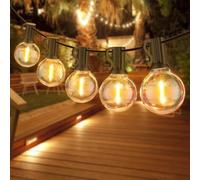 FANSANMY Guirlande Lumineuse Exterieure 18M, Guirlande Guinguette LED avec E12 Plastique 30 Ampoules et 1 Ampoules de Rechange G40 Globe, IP45 étanche pour Jardin, Mariage, Fête, Patio, Café