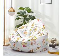 FANSU 3D Symbole Musical Pouf Poire sans Remplissage, Pouf pour Enfant Ado Adulte, Pouf Salon Chambre, Uniquement Housse Sac Haricots, Polyvalent Pouf de Rangement (100x120cm,Blanc)