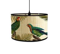 FANSU Abat-Jour en Bambou Classique Moderne Tambour Abat-jour, Remplacement Abat, Jour Fait à la Main, pour Lampe de Table, Suspension, Lampe de Chevet, Lampadaire (Perroquet,30x20cm)