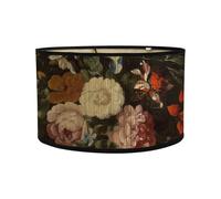 FANSU Abat-Jour en Tissu Classique Tambour Abat-jour, Style Floral Rétro Remplacement Abat, Jour Fait à la Main pour Lampe de Table Suspension Lampe de Chevet Lampadaire Cylindre (Pivoine,30x30x20cm)
