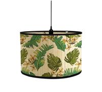 FANSU Abat-Jour en Tissu Classique Tambour Abat-jour, Vert Plante Remplacement Abat, Jour Fait à la Main pour Lampe de Table Suspension Lampe de Chevet Lampadaire Cylindre (Jaune,30x30x20cm)