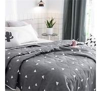 FANSU Couette 100% Polyester Matelassée Réversible Dessus de Lit Couverture Climatisation Courtepointe Imprimé Floral Patchwork (Gris, 200x230cm)