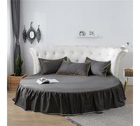 FANSU Drap Housse Rond, Doux Drap-Housse en Coton Élastique Respirant Housse de Matelas Confortable Couvre-lit pour Thème Hôtel (220cm,Gris foncé)