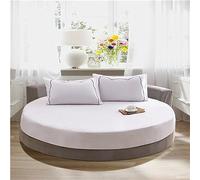 FANSU Drap Housse Rond, Doux Drap-Housse en Coton Élastique Respirant Housse de Matelas Confortable Couvre-lit pour Thème Hôtel (Diamètre 180cm,Blanc)