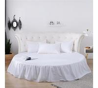 FANSU Drap Housse Rond, Doux Drap-Housse en Coton Élastique Respirant Housse de Matelas Confortable Couvre-lit pour Thème Hôtel (220cm,Blanc)