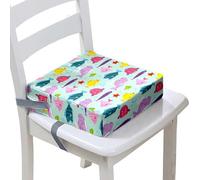 FANSU Enfant Réhausseur Coussin de Siège Chaise Haute, Océan Poisson Impression Eponge Confortable Coussins pour Repas Voyage de Bébé, avec Boucle de Sécurité (Bleu,40x40x10cm)