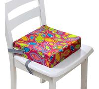 FANSU Enfant Réhausseur Coussin de Siège Chaise Haute, Océan Poisson Impression Eponge Confortable Coussins pour Repas Voyage de Bébé, avec Boucle de Sécurité (Rouge,40x40x10cm)