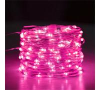 FANSU Guirlande Lumineuse Alimenté par USB, LED Fairy Lights Deco, Guirlande LED Decoration Intérieur et Extérieur Chambre Noël Maison Jardin Fête (Rose,5m 50 lumières)