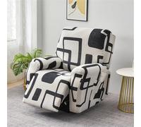 FANSU Housse de Fauteuil Relax Extensible 1/2/3 Places Mode Housse de Fauteuil Relax Inclinable Electrique avec Poche, Lavable Protege de Meubles pour Canapé Inclinable (carré,2 Places)