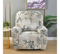 FANSU Housse de Fauteuil Relax Extensible 1 Places, Housse de Fauteuil Relax Inclinable avec Poche, 4 Pièce Protege de Meubles pour Canapé (1 Places,Rose Vintage)