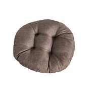 FANSU Lin Tatami Coussins de Chaise Ronds, Couleur Unie Coussin D'assise Confortable Respirant Souple pour Enfant Bureau Jardin Intérieur Extérieur Décoration (45×45×9cm,Marron foncé)