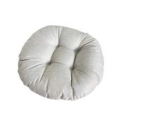FANSU Lin Tatami Coussins de Chaise Ronds, Couleur Unie Coussin D'assise Confortable Respirant Souple pour Enfant Bureau Jardin Intérieur Extérieur Décoration (40×40×9cm,Gris Argenté)