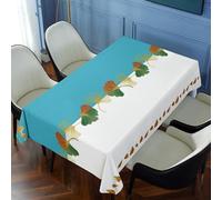FANSU Nappe Exterieur Jardin Impermeable Rectangulaire PVC, Toile Cirée Nappe Anti Tache Plastique Protection de Table pour Fête Anniversaire Salle à Manger Cuisine (Feuille de Ginkgo A,140x200cm)