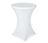 FANSU Nappe pour Table Cocktail, Housse pour Table Haute de Cocktail Housse Mange Debout Ronde Extensible Housse Table Haute Bistrot Elastique avec 4 Poches Jambes (Blanc A,60x110cm)
