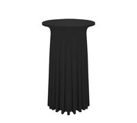 FANSU Nappe pour Table Cocktail, Nappe Jupe de Table Nappe pour Table Haute Ronde Housse Mange Debout Extensible Nappe en Spandex Housse Table Bistrot pour Mariage Banquet (60x110cm,Noir A)