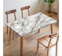 FANSU Nappe Rectangulaire Carré Ajustée, Nappe à Bords élastiques, Marbre Classique Nappe de Table pour Extérieur, la terrasse, Cuisine Fête Jardin et Salle à Manger (6ft/183x77cm,Gris)
