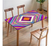 FANSU Nappe Rectangulaire Carré Ajustée, Nappe à Bords élastiques, Résistant Rétro Classique Nappe de Table pour la terrasse, Cuisine Fête Extérieur Jardin Salle à Manger (Violet,153x77cm)