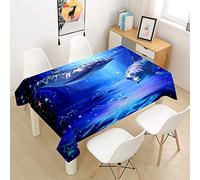 FANSU Nappe Rectangulaire, Cuisine Dauphin Nappe de Table Imperméable Anti Tache Résistant Lavable et Facile d?Entretien Nappe pour Fête Restaurant Jardin Décoration (Monde de l'Océan,140x140cm)