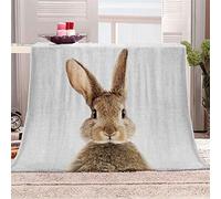 FANSU Plaid Couverture Polaire Flanelle, 3D Animal Imprimé Microfibre Hiver Chaude Douce Moelleuse Couverture de Lit Couvre-lit Jeté de Canapé, Convient Adulte et Enfant (100x150cm,Lapin)