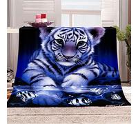 FANSU Plaid Couverture Polaire Flanelle, Hiver Chaude Douce Moelleuse 3D Imprimé Microfibre Couverture de Lit Couvre-lit Jeté de Canapé, Convient Adulte et Enfant (Tigre,180x240cm)