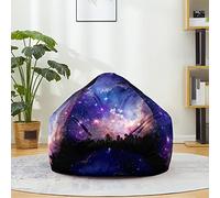 FANSU Pouf Impression de Ciel Étoilé, Housse de Sac de Haricots pour Enfant Adulte Pouf Salon Chambre Soft Sac Haricots, Polyvalent Pouf de Rangement sans Remplissage (90x110cm,Ciel étoilé)