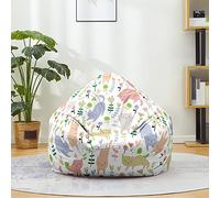FANSU Pouf Poire sans Remplissage, Pouf pour Enfant Ado Adulte, Pouf Salon Chambre Soft, 3D Chat Imprimer Sac Haricots, Polyvalent Pouf de Rangement (90x110cm,Chaton Mignon)