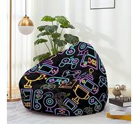FANSU Pouf Poire Sans Remplissage Pour Enfant Ado Adulte, 3D Plateau-Jeu Salon Chambre, Housse Sac Haricots Polyvalent de Rangement (90x110cm, Lumière Bleue)