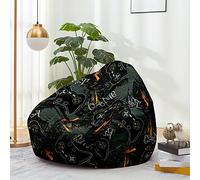 FANSU Pouf Poire Sans Remplissage Pour Enfant Ado Adulte, 3D Plateau-Jeu Salon Chambre, Uniquement Housse Sac Haricots, Polyvalent de Rangement (80x90cm, Noir)